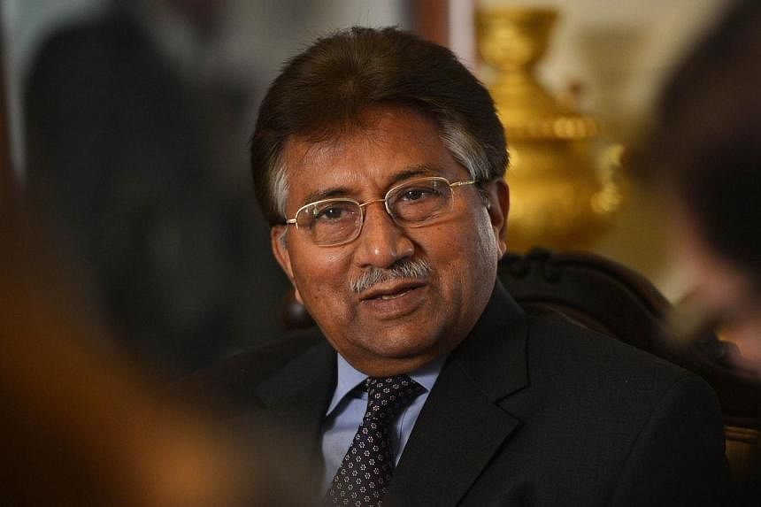 In this photograph taken on December 29, 2013 Pakistan's former military ruler Pervez Musharraf addresses foreign media representatives at his farmhouse in Islamabad.&nbsp;Pakistan's Supreme Court has suspended a decision which would have allowed Per