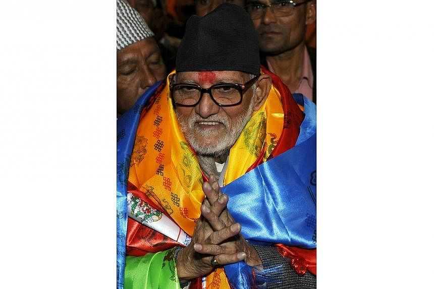 Nepalese Prime Minister Sushil Koirala is suffering from lung cancer, the country's information minister said on Thursday, June 26, 2014, contradicting earlier claims by his party that doctors had ruled out the illness. -- PHOTO: AFP