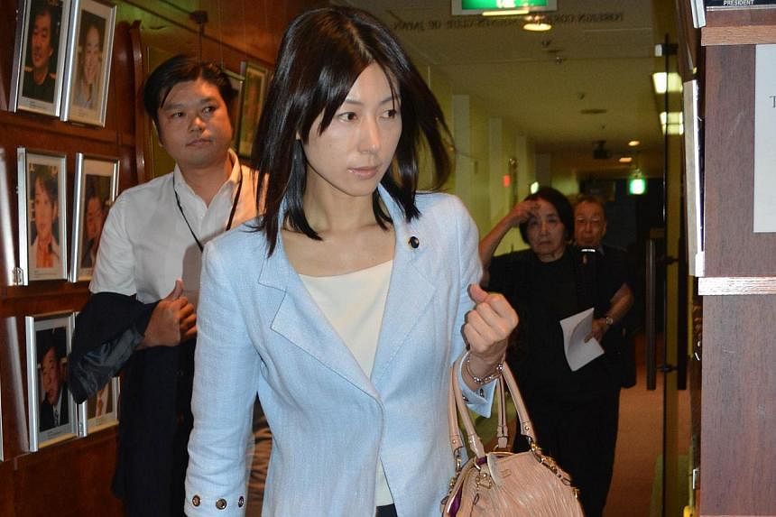 Opposition politician Ayaka Shiomura, 35,single woman, when she asked about steps to get women to have babies.