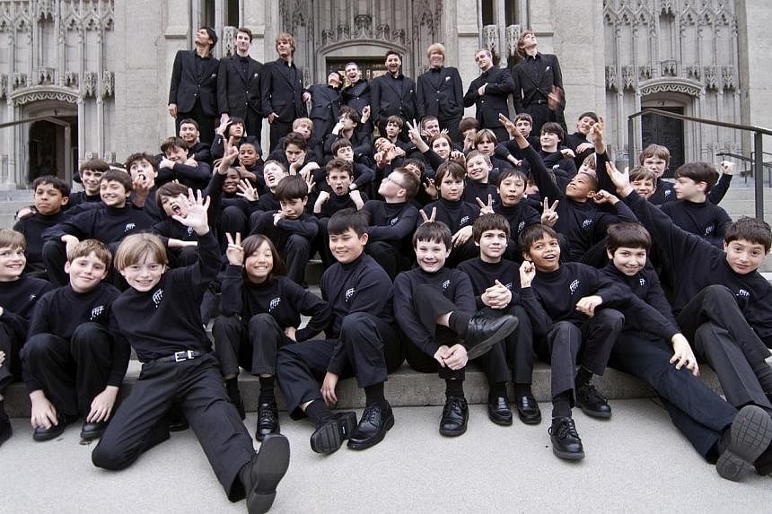 Gift of music: The 51 Pacific Boychoir boys will bring their diverse repertoire to Singapore. -- PHOTO: PACIFIC BOYCHOIR ACADEMY