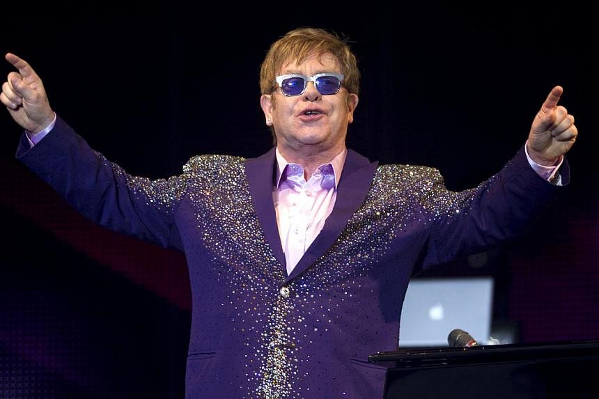 British singer Elton John performs at the Ibiza123 Festival in Sant Antoni de Portmany on the Balearic island of Ibiza on July 2, 2012. British musician Elton John described Pope Francis as wonderful in an interview on Sunday in which he said Jesus w