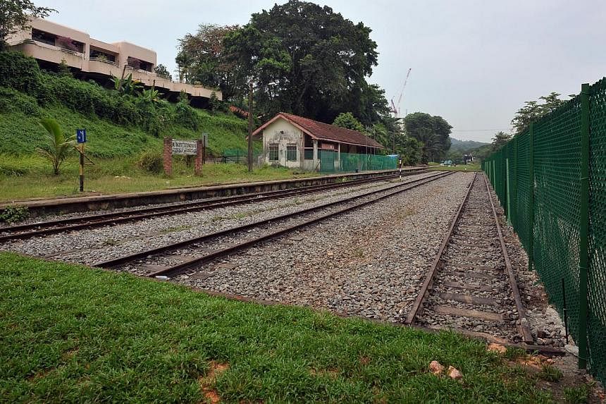 The rail corridor at the former KTM Bukit Timah railway station. National water agency PUB plans to lay a new water main under the southern half of the Rail Corridor to meet future water demand in the city area. -- PHOTO: ST FILE&nbsp;