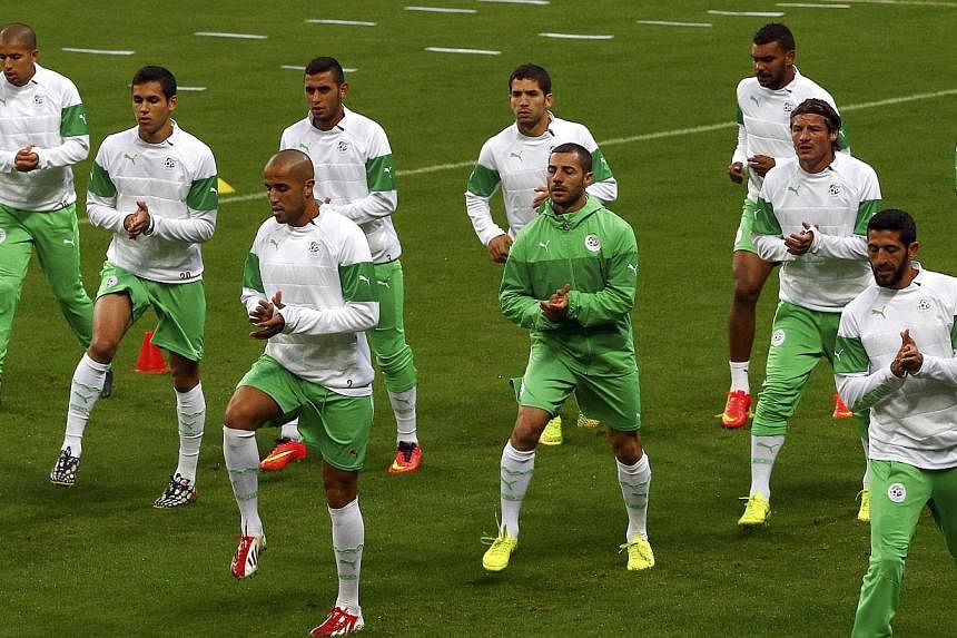 This year, there are several Muslims in teams which have made it to the knockout stages of the World Cup, including most of the Algerian team (above). Several players in the tournament have said they will still be fasting.