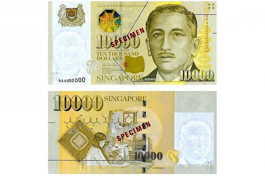 Singapore will stop issuing new $10,000 notes as part of a broader move to strengthen its anti-money laundering and counter-terrorism financing regime. -- PHOTO: BCCS