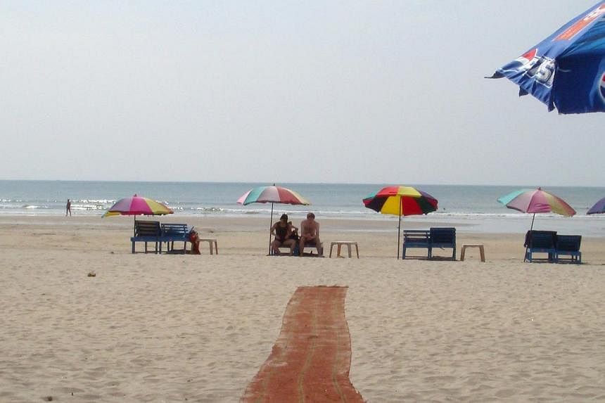 The Arambol beach in Goa, India. A minister in India's resort state of Goa has drawn ridicule by saying women in bikinis should be banned from beaches and girls in short dresses should not visit pubs. -- ST FILE