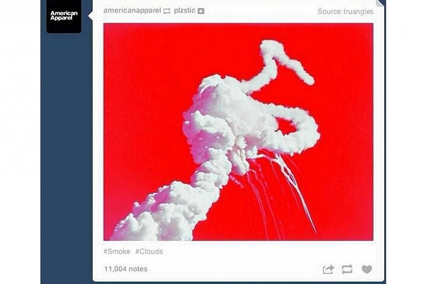 American Apparel under fire for mistaking picture of shuttle blast