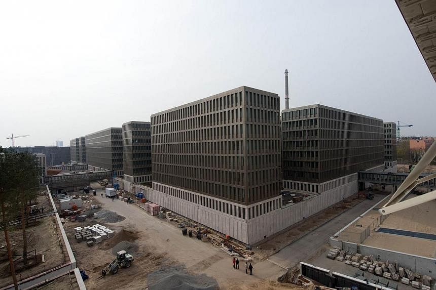 A photo taken on March 31, 2014, shows the new headquarters of the German Federal Intelligence Service (BND) during construction works in Berlin.&nbsp;German ministers on Sunday called for a swift response from the United States to allegations of spy