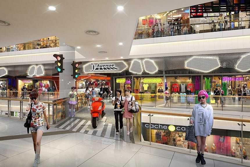 An artist's impression of JCube mall's upcoming J.Avenue retail concept, which will add around 50 stores with a new 10,000 sq ft zone inspired by the popular Harajuku and Hongdae shopping districts in Tokyo and Seoul, respectively.