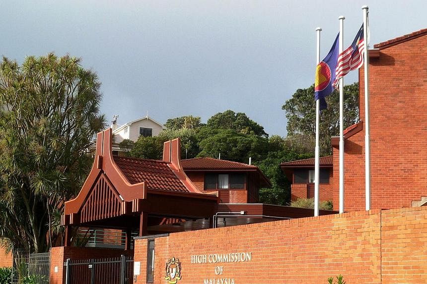 This general view shows the exterior of the High Commission of Malaysia building in Wellington on July 1, 2014. -- PHOTO: AFP