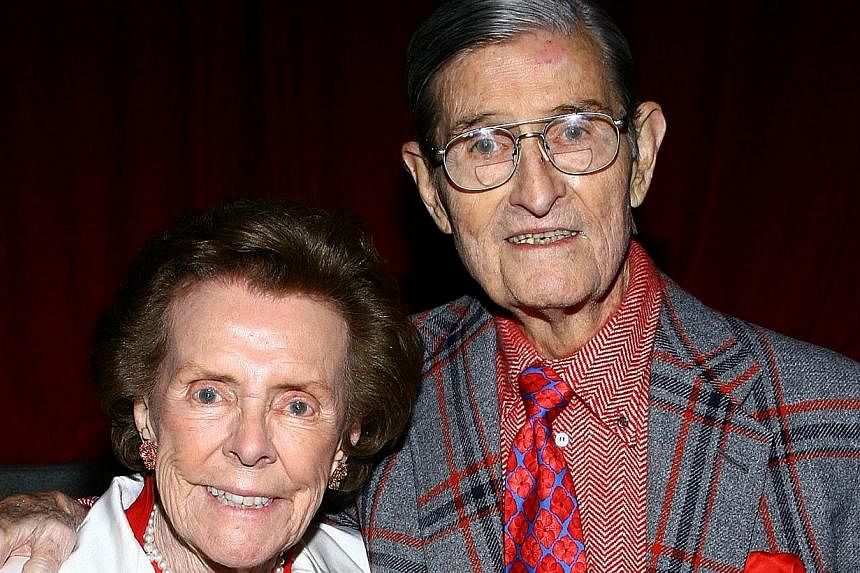 This 2008 file photo shows Eileen Ford (left) and husband Jerry attending the Supermodel of the World event hosted by Ford Models in New York City. Eileen Ford, whose Ford Models agency grew into an international powerhouse and fostered the careers o