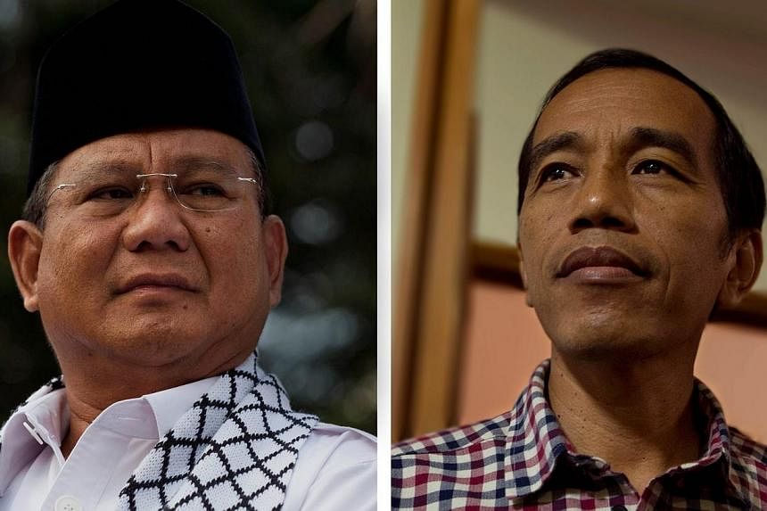 This combo shows photos of Indonesian presidential candidates Prabowo Subianto (left) taken on July 11, 2014 and Joko Widodo (right) taken on July 10, 2014 in Jakarta.&nbsp;Indonesia faces a long period of uncertainty after last week's disputed presi