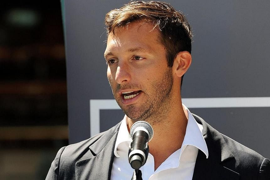 This file photo taken on Oct 31, 2012, shows Australia's five-time Olympic swimming gold medallist Ian Thorpe at the launch of his autobiography "This is me" in Sydney.&nbsp;Ian Thorpe, Australia's most decorated Olympian, revealed he was gay in an e