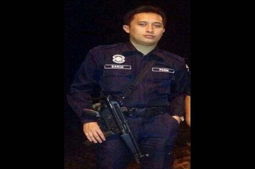 Photo of&nbsp;Zakiah Aleip.&nbsp;Policeman Zakiah Aleip who was kidnapped by Filipino gunmen in Sabah on Saturday, has telephoned his wife on Sunday night to say he was alive. -- PHOTO: THE STAR / ASIAN NEWS NETWORK
