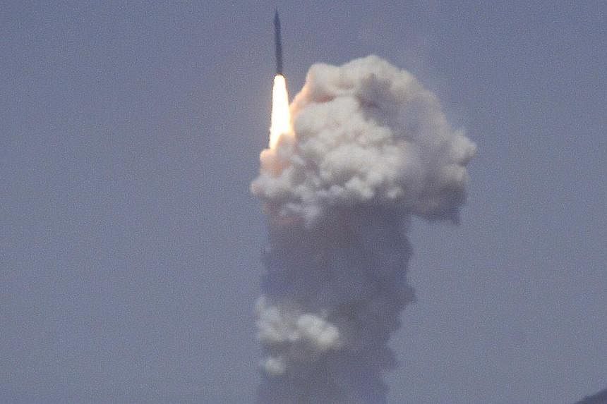 A flight test of the exercising elements of the Ground-Based Midcourse Defense (GMD) system is launched by the 30th Space Wing and the U.S. Missile Defense Agency at the Vandenberg AFB, California on June 22, 2014.&nbsp;The US Defence Department hope