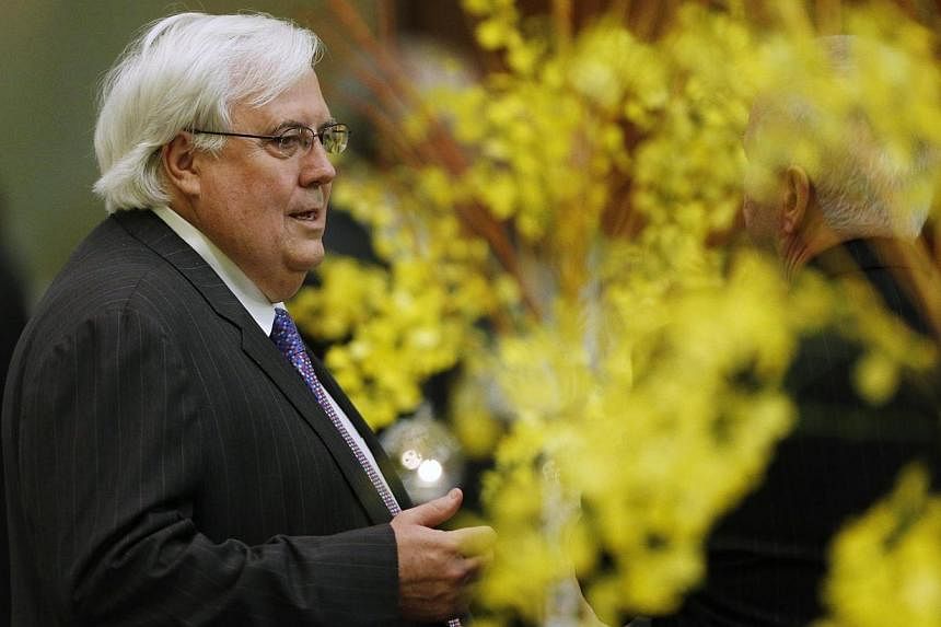 Australian Politician Clive Palmer is pictured during a dinner hosted for Japan's Prime Minister Shinzo Abe at Parliament House in Canberra, on July 8, 2014.&nbsp;It took mining magnate Clive Palmer only three days to show Australian Prime Minister T