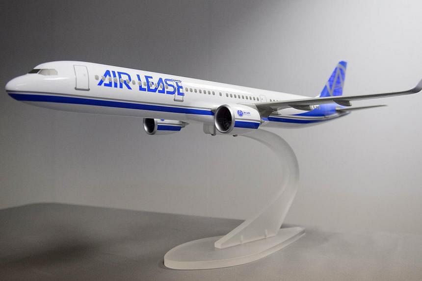 A model of the Airbus A330-900 NEO aircraft is displayed at the Farnborough air show in Farnborough, Hampshire on July 14, 2014.&nbsp;Malaysian airline AirAsia X on Tuesday signed an outline agreement to buy 50 A-330-900neo passenger planes from Airb