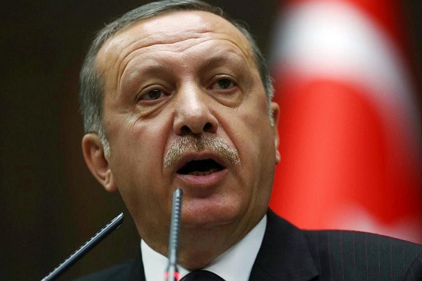 Turkish Prime Minister Recep Tayyip Erdogan on Friday slammed Egypt’s President&nbsp;Abdel Fattah al-Sisi as an illegitimate tyrant, saying Cairo could not be relied upon to negotiate a truce with Israel. -- PHOTO: AFP