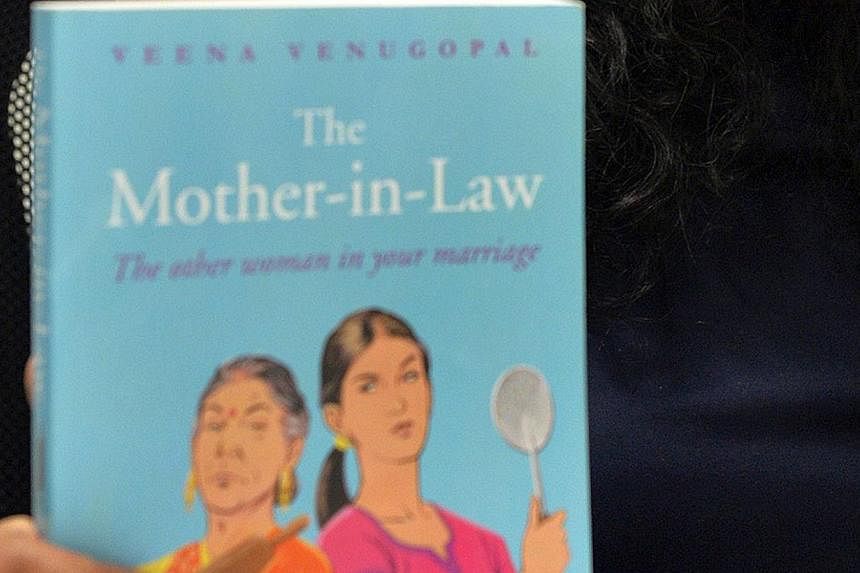 In this photograph taken on June 13, 2014, the cover of Indian writer Veena Venugopal's book 'The Mother-in-Law' at the writer's home in New Delhi.&nbsp;Mothers-in-law have long been demonised and parodied all over the world. But they have an especia