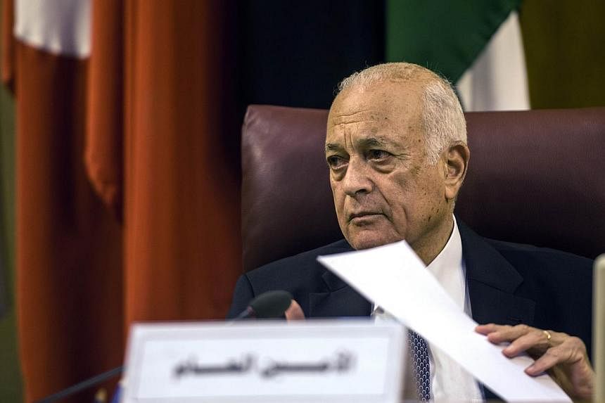 Arab League chief Nabil al-Arabi urged Hamas on Monday to accept an Egyptian proposal to end the fighting between the militants in Gaza and Israel that has killed almost 600 Palestinians. -- PHOTO: AFP