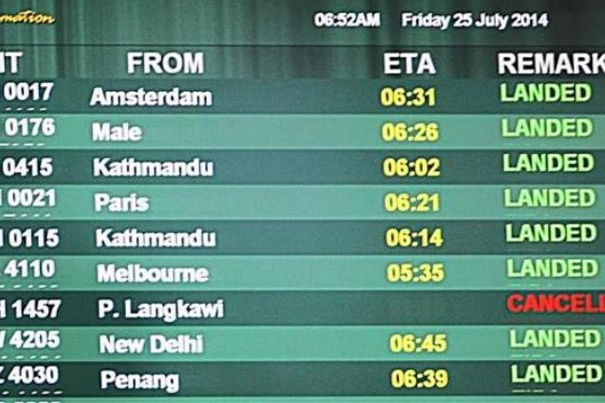 It was a bittersweet close to MH17 as the last plane bearing the call number touched down at Kuala Lumpur International Airport (KLIA). -- PHOTO:&nbsp;THE STAR/ASIA NEWS NETWORK&nbsp;