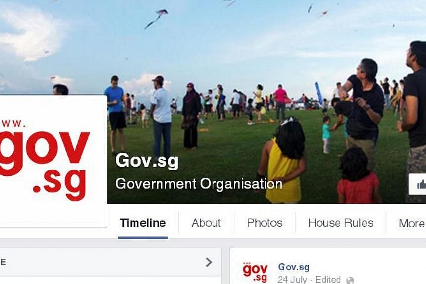 A new Facebook page featuring the latest government news and views as well as nuggets on Singapore, festivals and happenings has been launched at www.facebook.com/gov.sg. -- SCREENGRAB: FACEBOOK/GOV.SG