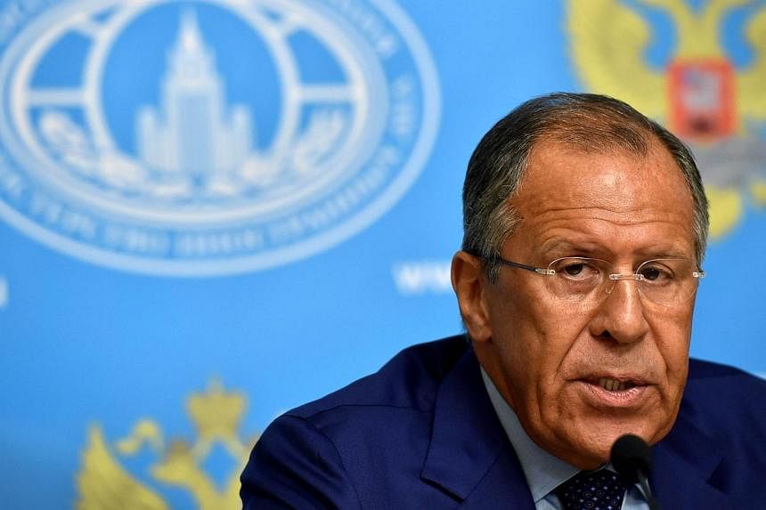 Russian Foreign Minister Sergei Lavrov speaks during a press conference in Moscow on Monday, July 28, 2014.&nbsp;Russia will not impose tit-for-tat measures or act "hysterically" over Western economic sanctions, Foreign Minister Sergei Lavrov said on