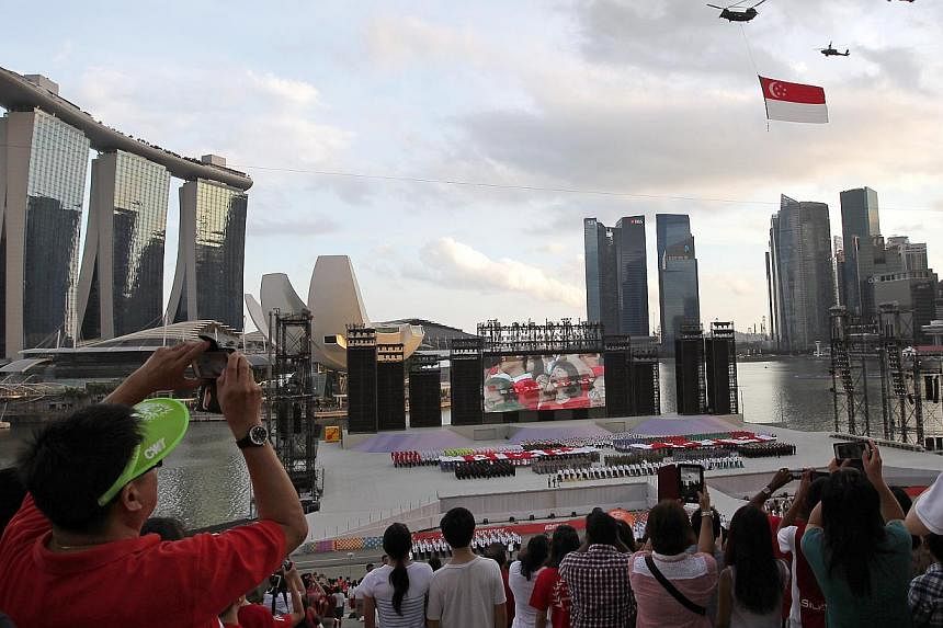 The Second National Education show for NDP 2014 held at the Float at Marina Bay on Jul 19, 2014. -- ST PHOTO: NEO XIAOBIN