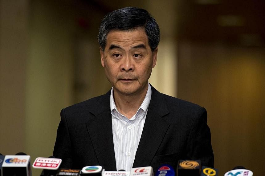 Hong Kong's Chief Executive Leung Chun-ying speaks at a press conference on political reform in the southern Chinese city, at the government headquarters in Hong Kong on July 19, 2014.&nbsp;Hong Kong's leader declared a planned occupation of the city