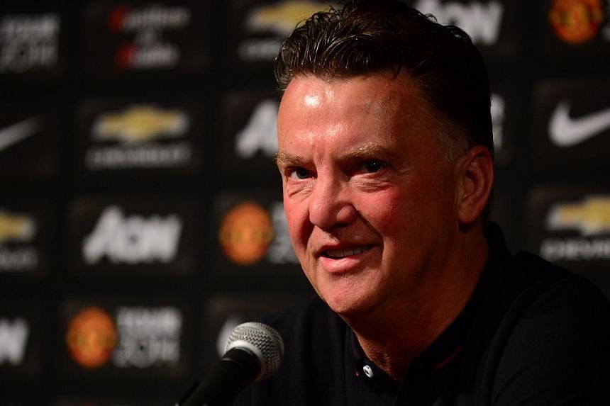 New Manchester United coach Louis Van Gaal speaks during a press conference at the Rose Bowl in Pasadena, California on July 22, 2014. -- PHOTO: AFP