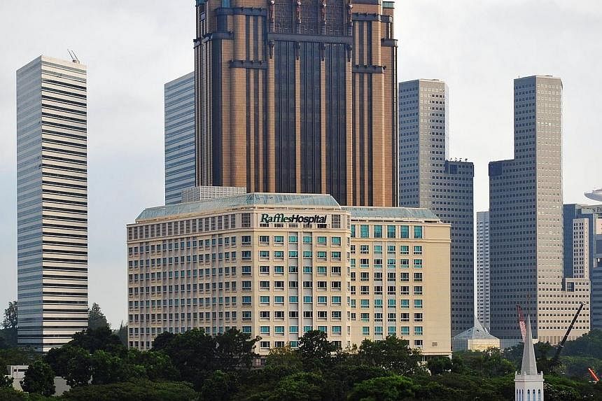 The Raffles Hospital on North Bridge Road in this 2011 file photo. Increasing patient numbers and new corporate contracts helped lift Raffles Medical Group's net profit for the second quarter to $15.7 million, an 8.1 per cent rise from the same perio