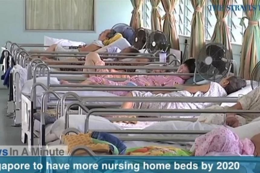 In today's The Straits Times News In A Minute video, we look at Singapore having more nursing home beds by 2020, among other issues. -- PHOTO: SCREENGRAB FROM VIDEO
