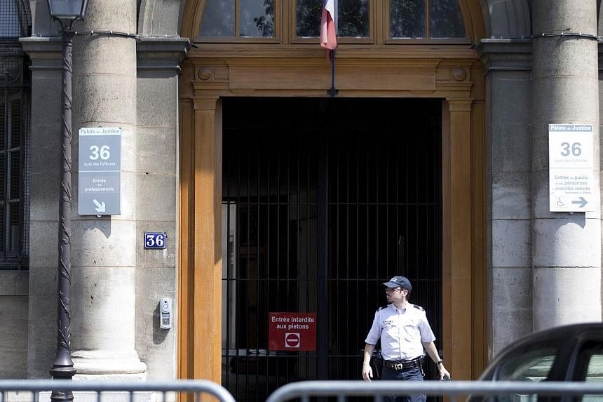 A picture taken on Aug 1, 2014, shows the entrance of Paris criminal investigation department headquarters, located at the 36 Quai des Orfevres in the French capital. -- PHOTO: AFP