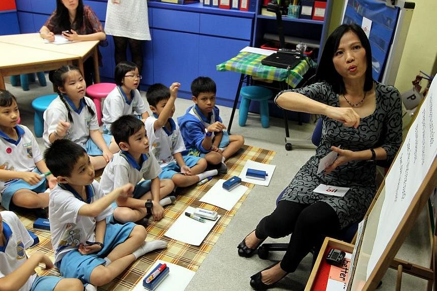 In the next chapter of Singapore's education story, the challenge for teachers will be to help students in character-building, Education Minister Heng Swee Keat told a new cohort of aspiring teachers on Friday. -- PHOTO: ST FILE&nbsp;