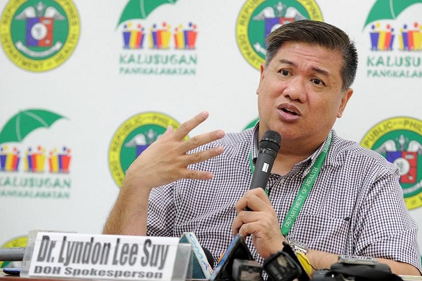 Lyndon Lee Suy, a doctor and spokesperson for the Philippines' Department of Health, gestures during a press briefing in Manila on Aug 1, 2014.&nbsp;The Philippines said Friday people arriving from west African countries hit by the Ebola outbreak wou