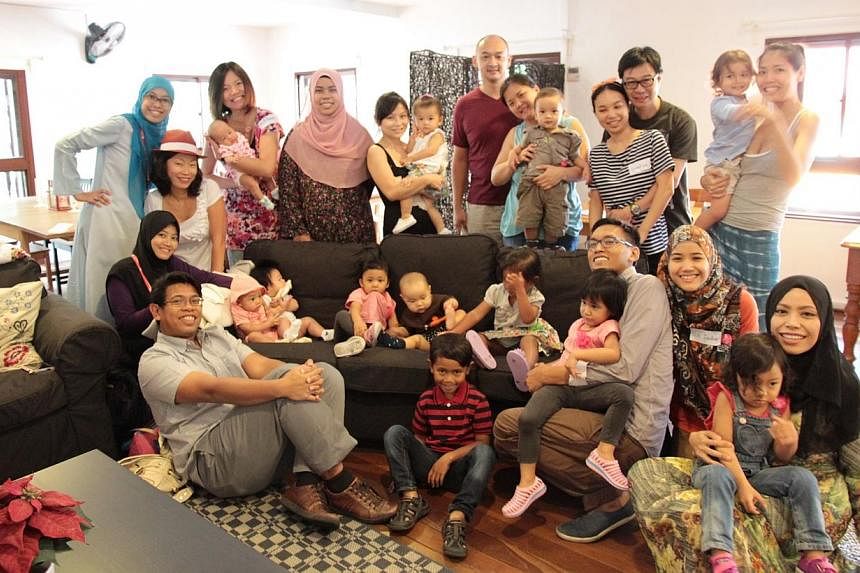 27 mothers breastfed their babies at four locations around Singapore - Fika Cafe, Yahava Koffeeworks, Real Food, and Da Paolo Gastronomia - on Saturday, Aug 2, as part of World Breastfeeding Week. -- PHOTO: BREASTFEEDING MOTHERS' SUPPORT GROUP (SINGA