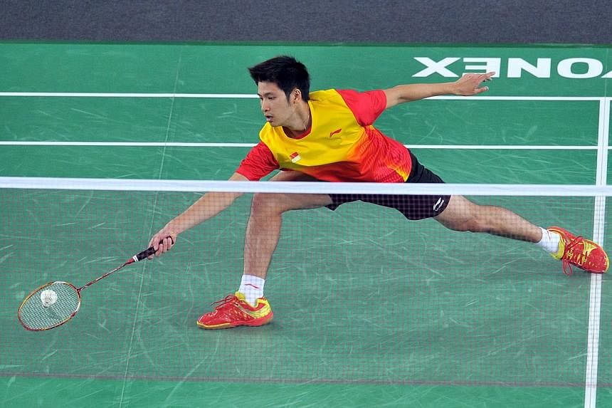 Singapore's Derek Wong in action at the Emirates Arena during the 2014 Commonwealth Games in Glasgow, Scotland. -- PHOTO: AFP