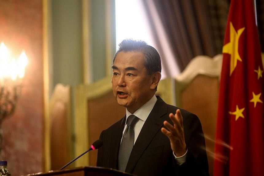 Chinese Foreign Minister Wang Yi speaks during a press conference with his Egyptian counterpart, whose government is hosting a Palestinian delegation for ceasefire talks snubbed by Israel, on Aug 3, 2014, in Cairo.&nbsp;Chinese Foreign Minister Wang 