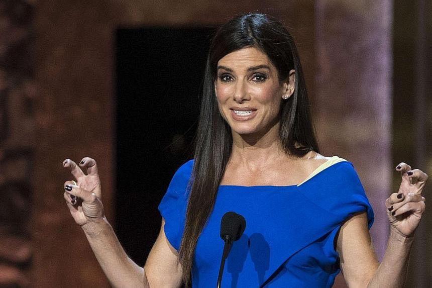 Actress Sandra Bullock in a file photo from June 5, 2014&nbsp;speaking at the American Film Institute's 42nd Life Achievement Award event at the Dolby theatre in Hollywood, California. -- PHOTO: REUTERS&nbsp;