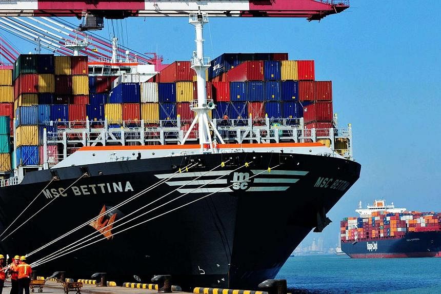 China's monthly trade surplus leaped to US$47.3 billion (S$59.2 billion) in July, nearly tripling year-on-year, official data showed on Friday, as exports jumped while imports surprisingly declined. -- PHOTO: AFP