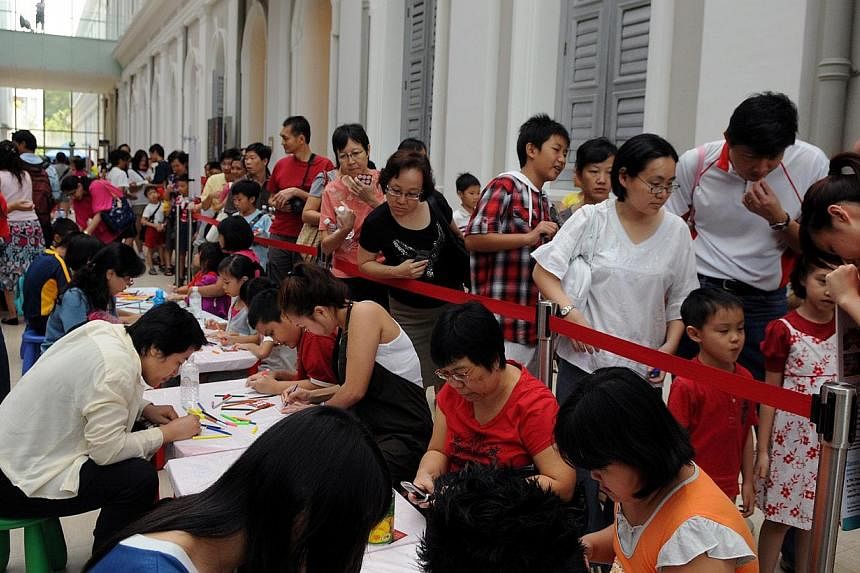 The crowd at a previous National Day Open House at the National Museum of Singapore. -- PHOTO: NATIONAL MUSEUM OF SINGAPORE