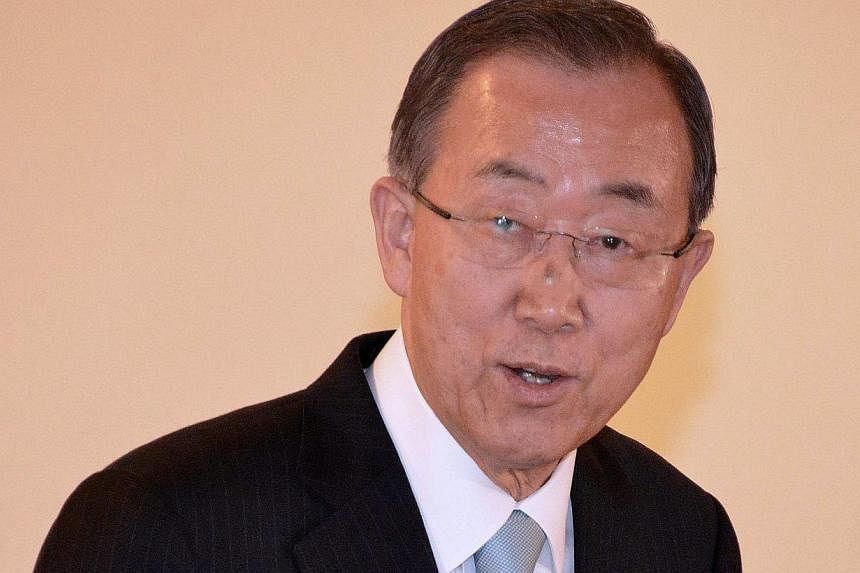 UN Secretary General Ban Ki Moon has called on Iraqi politicians to form a broad-based government to face jihadists threatening large parts of the country. -- PHOTO: AFP