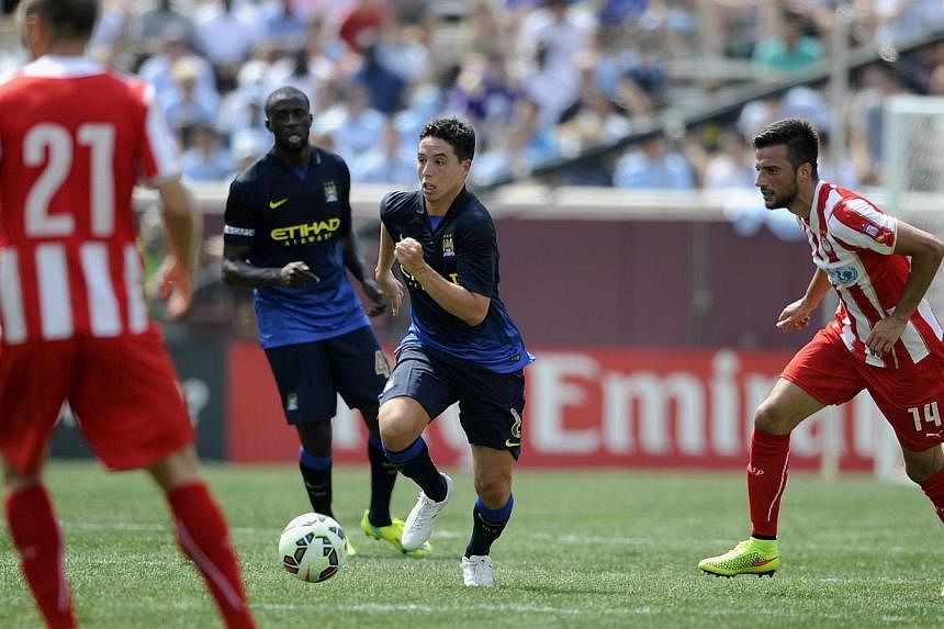 Samir Nasri #8 of Manchester City controls the ball during the first half of the International Champions Cup match against the Olympiacos on Aug 2, 2014, at TCF Bank Stadium in Minneapolis, Minnesota.&nbsp;Manchester City midfielder Samir Nasri has c