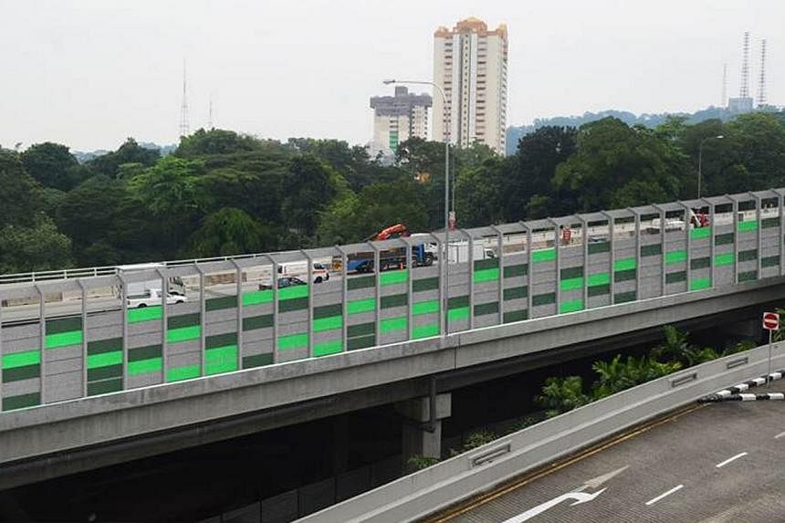 Artist impression: Noise barriers along Pan-Island Expressway’s (PIE) Anak Bukit Flyover.&nbsp;-- PHOTO:&nbsp;LAND TRANSPORT AUTHORITY