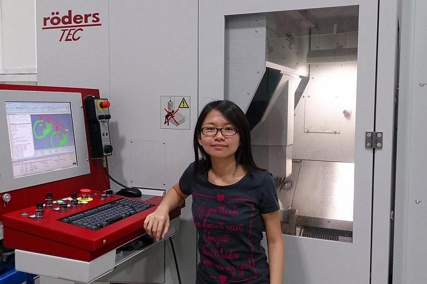 Ms Tham Shi Yi, 23, who studied precision engineering at Nanyang Polytechnic, admires the skill and innovation of German engineers. Mr Pang Shun Toll, 21, a Singapore Polytechnic graduate in aeronautical engineering, will alternate between three mont