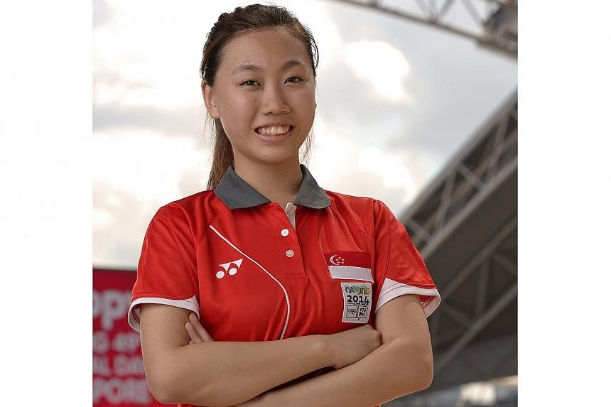 Singapore's shooter Teh Xiu Yi finished seventh at the Youth Olympic Games women's 10m air pistol final on Sunday, Aug 17, 2014. -- ST PHOTO: DESMOND WEE
