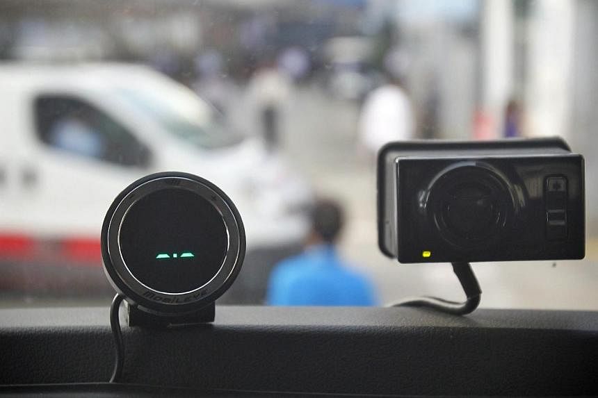 The Mobileye Telematics Advanced Driver Assistance System (Mobileye), a warning system that can sense pedestrians on the road.&nbsp;Transport giant ComfortDelGro is testing a similar system that can alert cabbies of risks on the road. -- PHOTO: ST FI