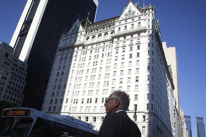 A general view of the Plaza Hotel in the Manhattan borough of New York August 18, 2014 - one of three hotels which the&nbsp;Wall Street Journal online said the Sultan of Brunei had made a&nbsp;US$2 billion (S$2.5 billion) bid for.&nbsp;A spokesman fo