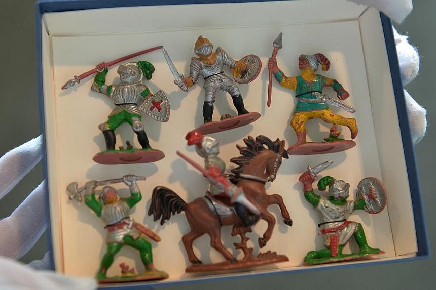 A set of Blue Box Knights made in the 1960s in Singapore will be displayed at the exhibition that opens at the National Library in Victoria Street today.