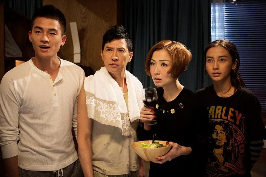 The cast of Temporary Family, (from far left) Oho Ou, Nick Cheung, Sammi Cheng and Angelababy, have excellent chemistry as urbanites who dream of living in a comfortable home.