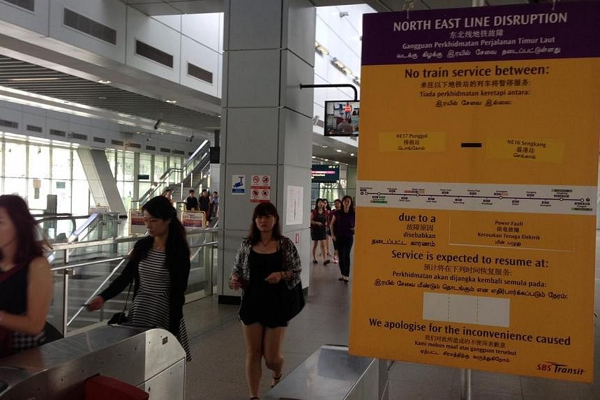 Train service resumed between Punggol and Sengkang stations on the North-East Line at 3pm on Aug 21. -- ST PHOTO: JOYCE FANG